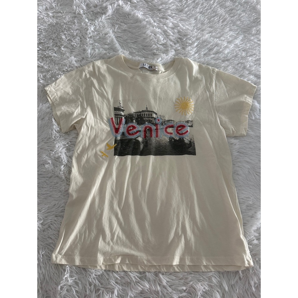 Letluv Anthropologie Venice graphic tee shirt M Medium
